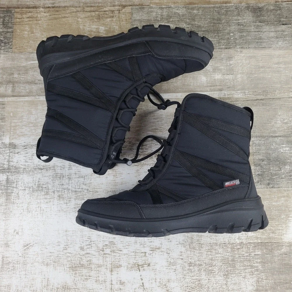 Kamik Snowdon Womens Winter Boots Sz 9 Black Waterproof Fleece Lined Lace Up